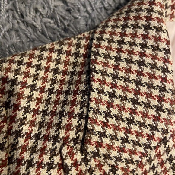 L’AGENCE Chamberlain Blazer In Tan Burgundy Houndstooth Size 4 - Picture 15 of 16